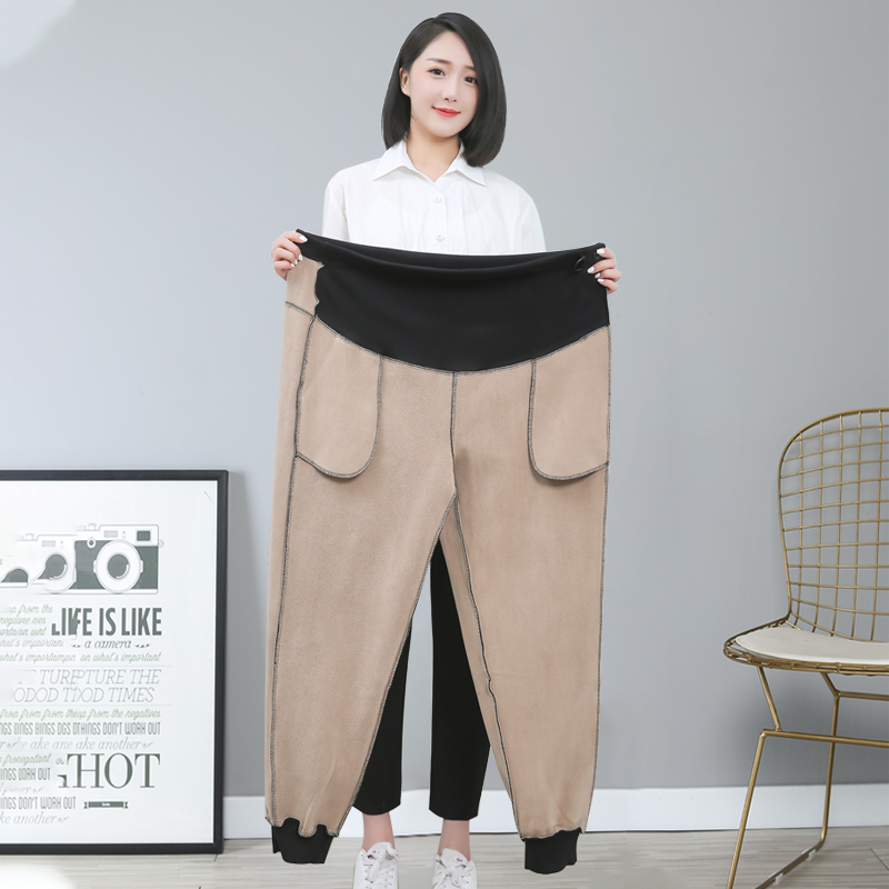 歌妮朵旗舰店200斤大码孕妇打底裤秋冬季加绒加厚托腹外穿长裤保暖棉裤运动裤0