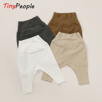 Tinypeople Nordic Wind Baby Pure Cotton Skintight Pants Baby PP Pants High Waist Plus Suede Pants Spring Autumn Underpants