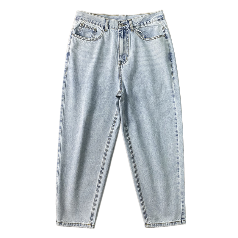 商场撤柜原售525元!重工水洗磨白夏季浅色宽松直筒牛仔裤男九分裤,淘宝优惠券,粉丝福利购,淘宝优惠卷