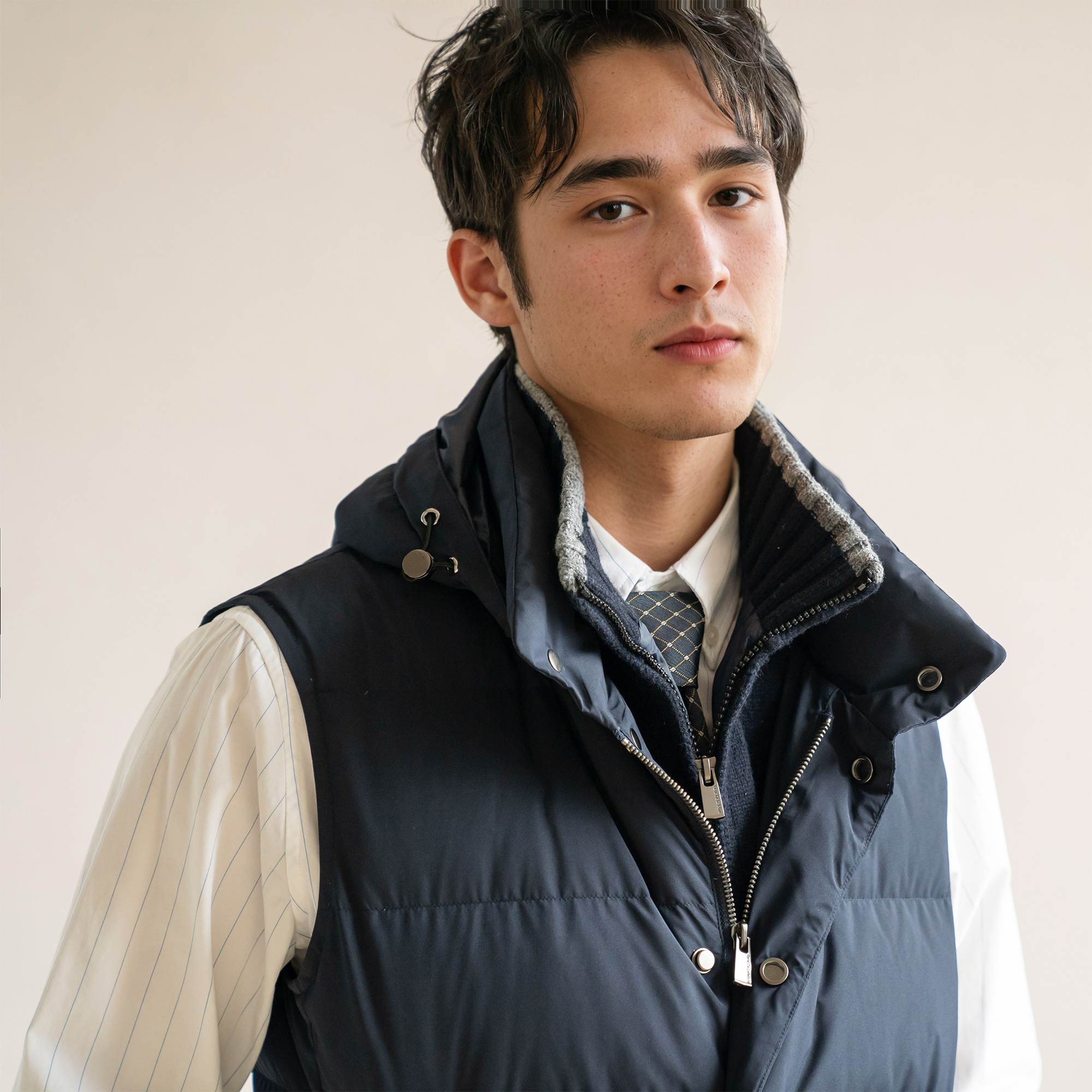 PUPP秋冬季假两件休闲商务可拆卸连帽白鹅绒羽绒服填充马甲背心 - 图2