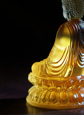 古法琉璃佛像装饰摆件新中式家居软装中国风纯手工桌面艺术工艺品