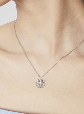 迪士尼公主皇冠项链女款锁骨链小众S925不易褪色不易过敏送女友