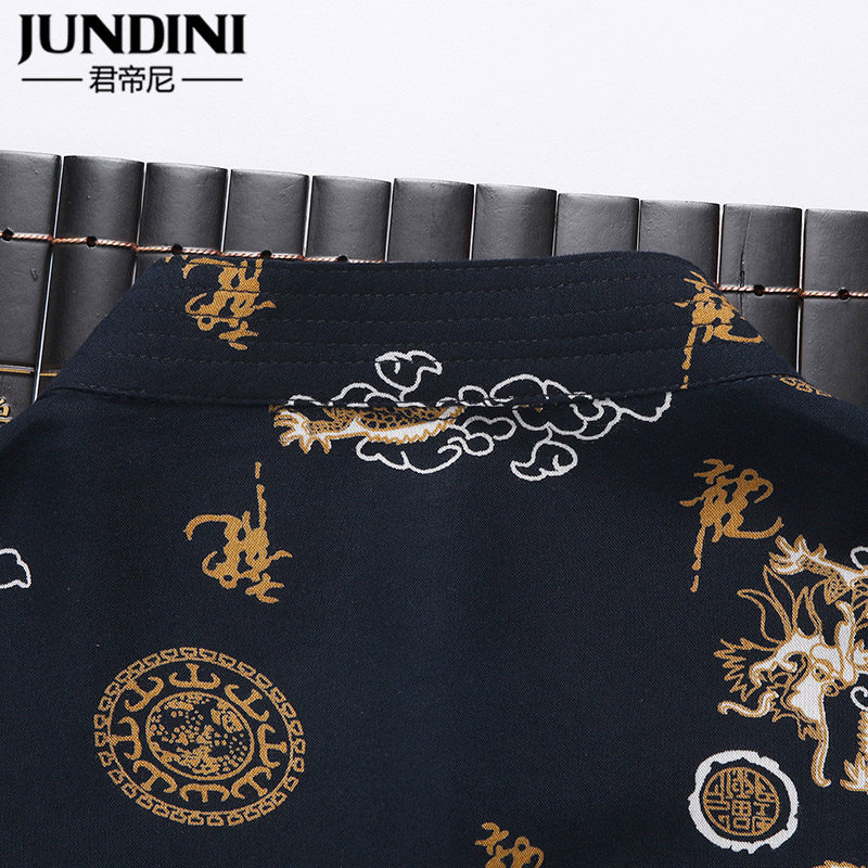 中老年人唐装男短袖中国风夏天上衣 君帝尼唐装