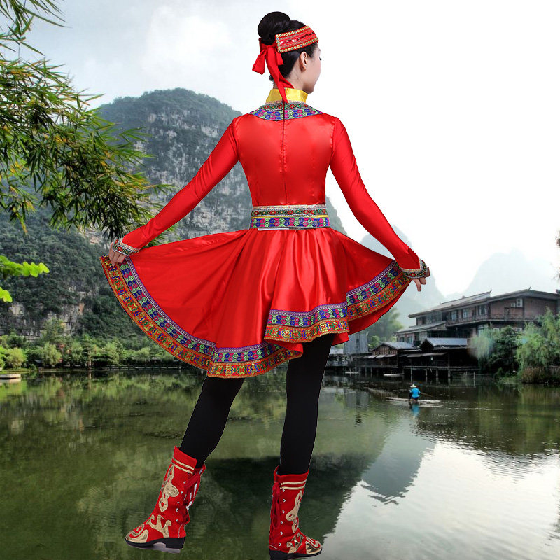 少数民族蒙古舞蹈演出服装表演服 莎朵韵民族服装/舞台装