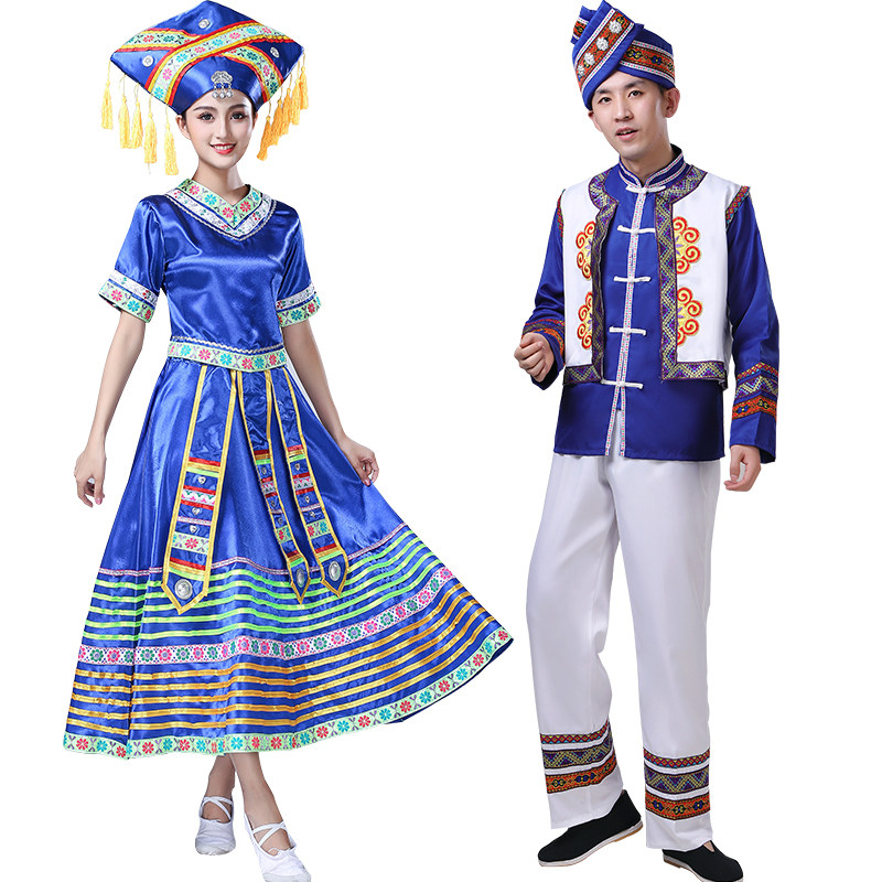 彝族服装男女广西壮服云南三月三 莎朵韵民族服装/舞台装