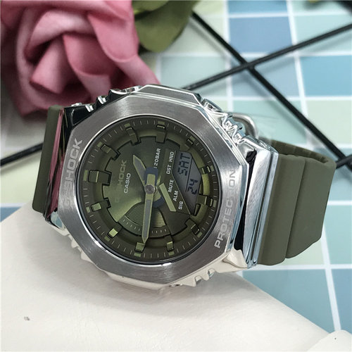 卡西欧50周年 GSHOCK农家橡树金属壳学生手表女GM-S2110 GBM-2100 - 图2