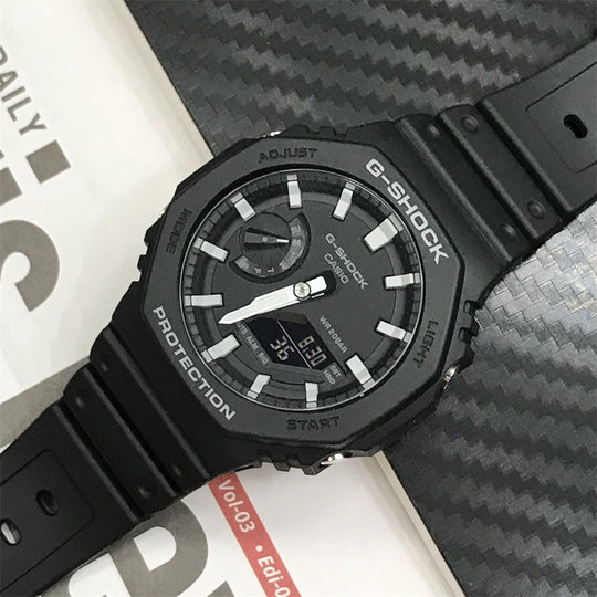Casio Octagonal Black Warrior Farmhouse Oak Watch