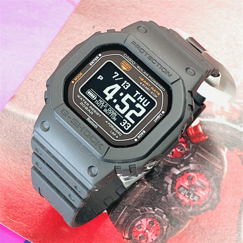 卡西欧40周年限定款 GSHOCK小方块太阳能蓝牙心率手表男 DW-H5600-图2