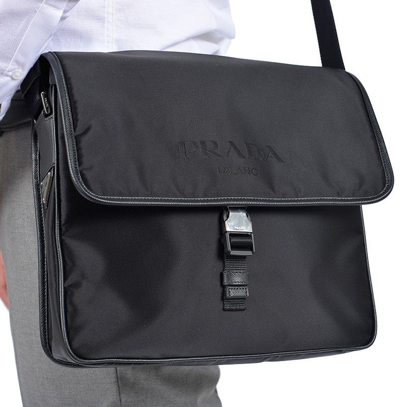 prada /普拉达男士黑色单肩单肩包 KeanGlobal海外男士包袋