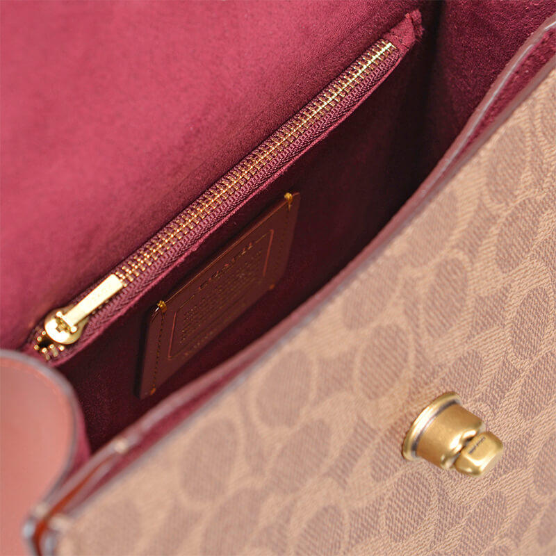 coach /蔻驰新款帆布牛皮斜挎包 KeanGlobal海外女士包袋