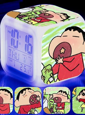 蜡笔小新闹钟学生儿童初中生专用电子起床神器智能2025新款
