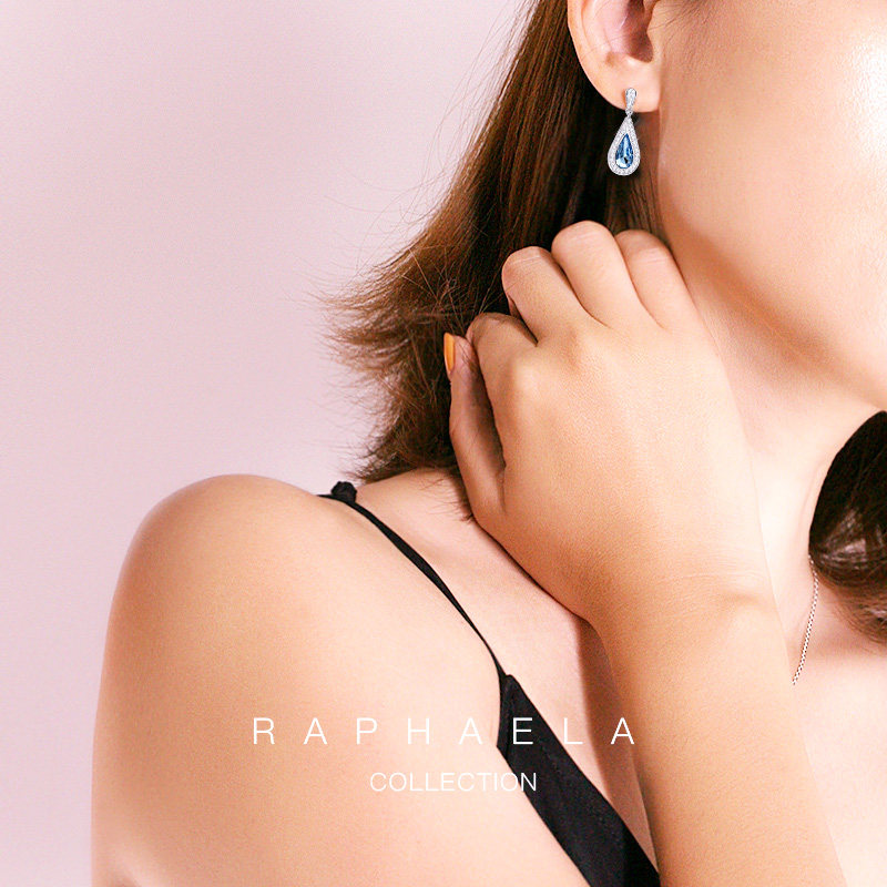 warren james华洛世奇水晶蓝女耳环 WarrenJames海外耳环