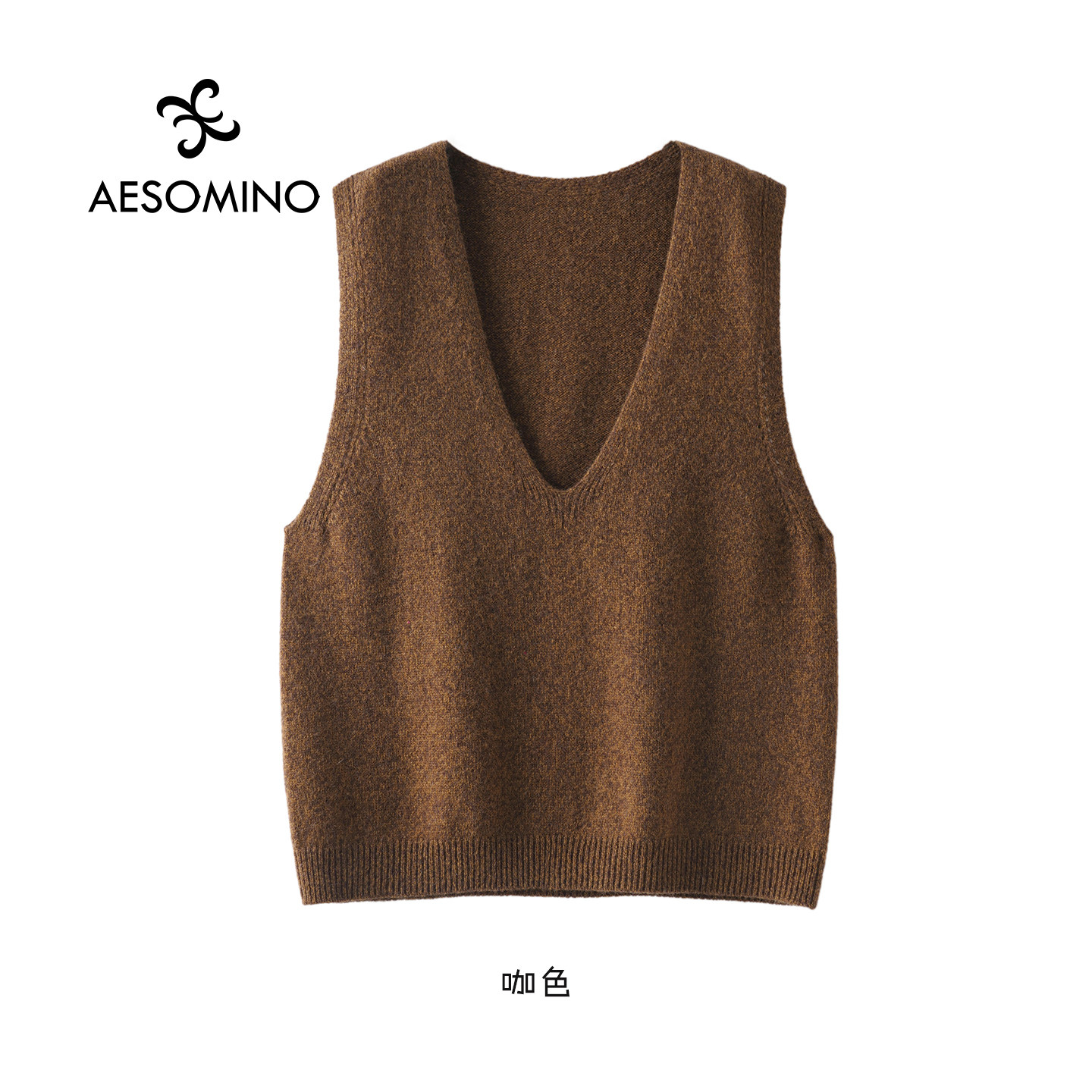 纯羊毛衫针织无缝马甲夹女春秋百搭叠穿马夹上衣V领圆领背心ACYC