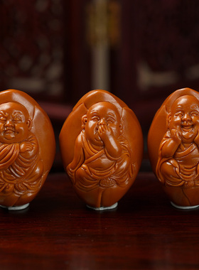 盘道 橄榄核手串 浮雕弥勒 文玩手串老油核男士把玩手把件AB03