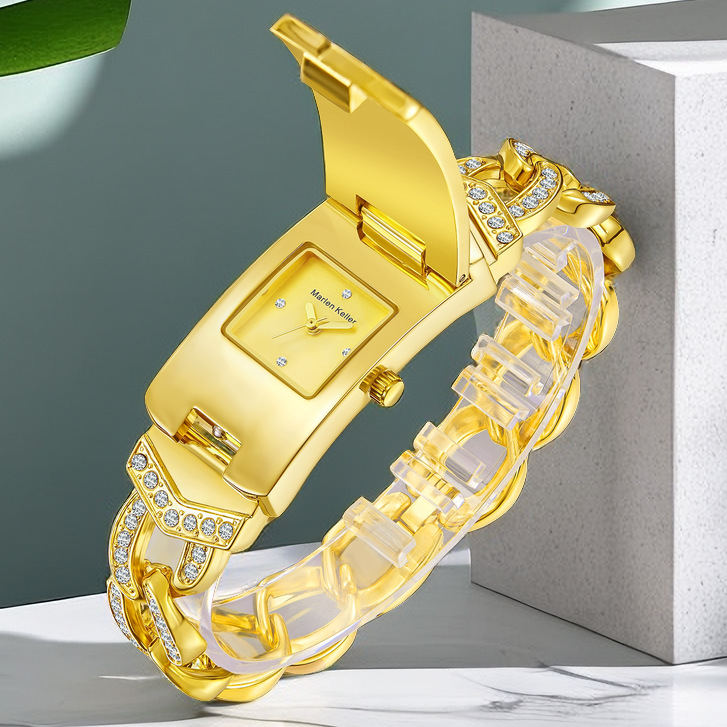 式手表翻盖镶钻满天星石英keller新品时尚欧美爆款表Marlen女 - 图0