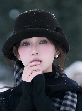 秋冬法式礼帽女士2026新款渔夫帽