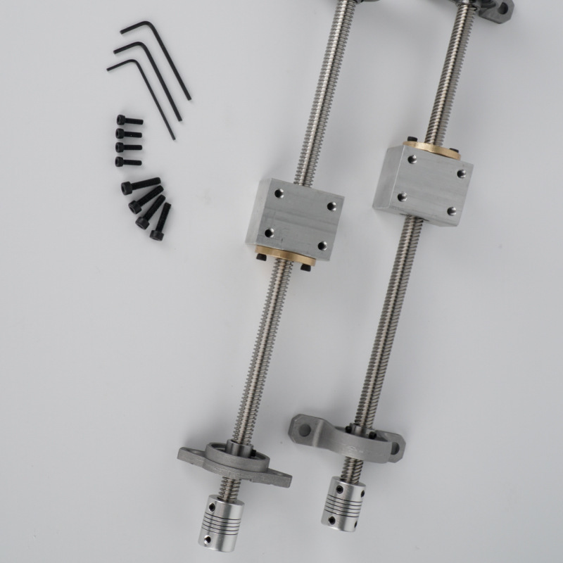 T型丝杆T8丝杆D打印丝杆直径8mm梯形丝杆螺母丝杆套组配螺母座 - 图0