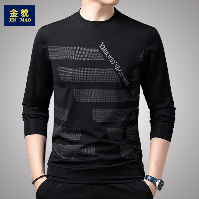 2021新款长袖t恤男士加绒休闲卫衣 金貌T恤