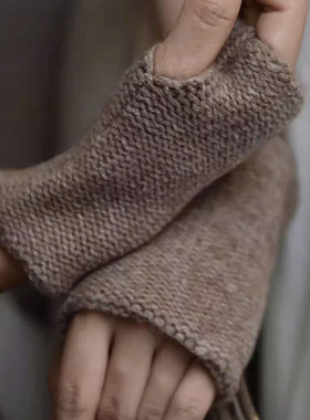 apcshop女羊绒半指无指手套