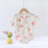 2026 Newborn Baby Coverall Short-Sleeved Thin Climbing Baby Jumpsuit Pure Cotton Summer Male and Female Baby Triangle Harness