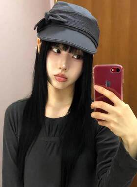 【现货】韩国coyseio帽子棒球帽毛线帽显脸小绑带遮阳帽贝雷帽女