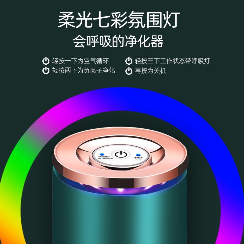 空气净化器家用车载迷你室内桌面小型带滤芯空气净化机-图0