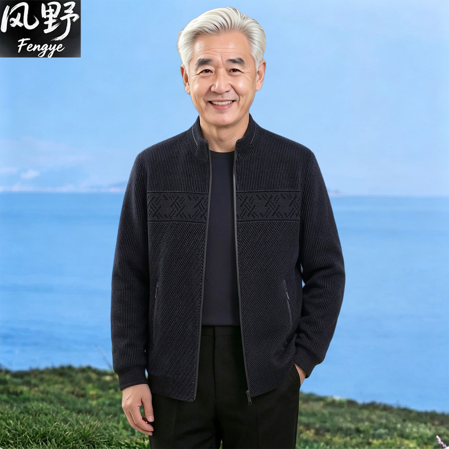 Elderly men's grandpa autumn breathable casual jacket