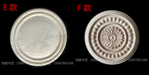 东阳木雕欧式实木贴花圆形木雕花木圆盘雕花门心装饰花片 - 图2