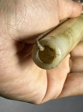 复古特价红山老玉烟嘴老气包浆醇厚高古收藏老式旱烟袋配件古玉
