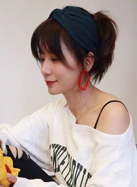 贾静雯同款布艺甜美网红宽边发带