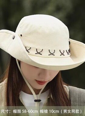 西部牛仔渔夫帽子女夏季新款新疆