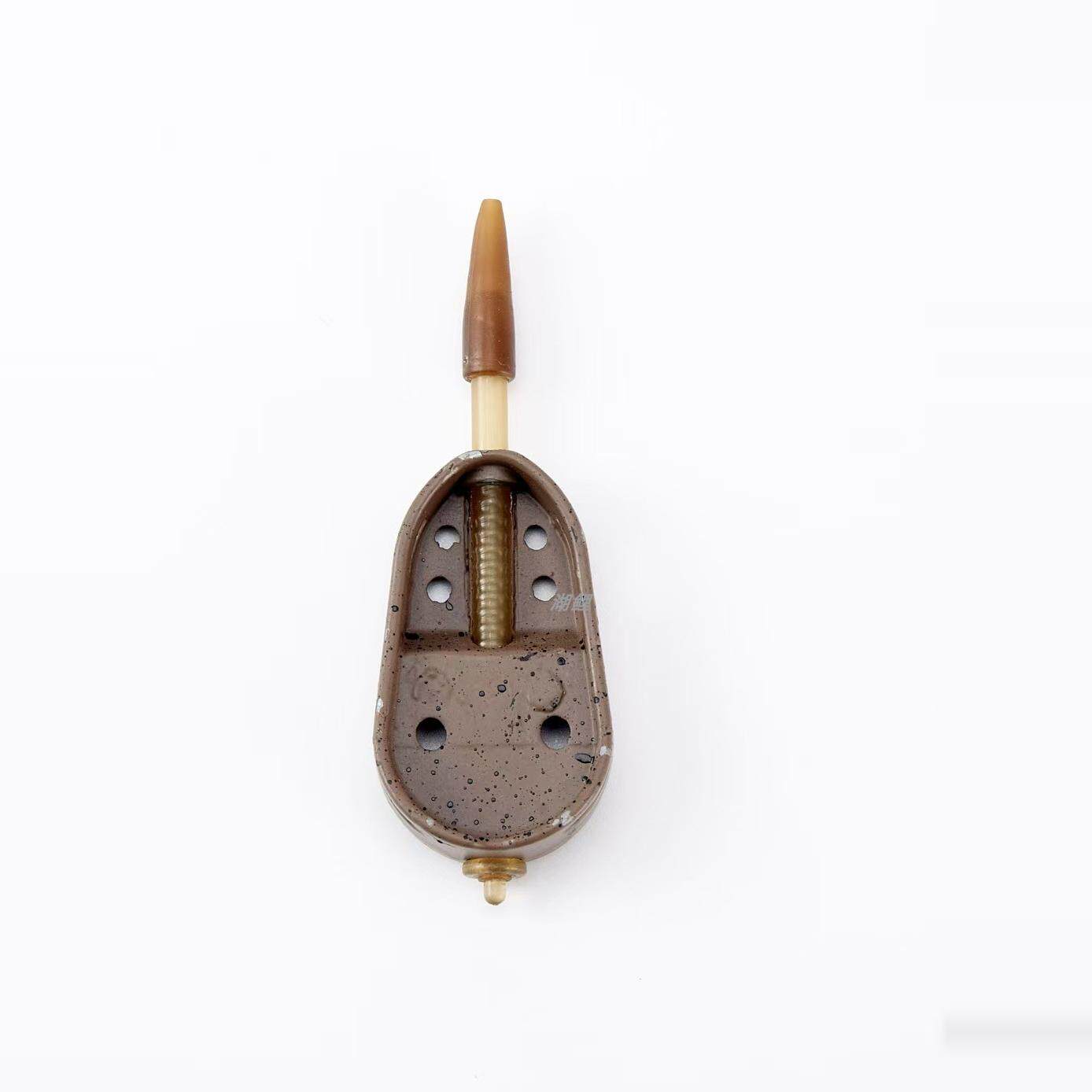 飞德饵笼饵托内凹槽饵托金属锌合金打窝诱饵笼喂食器欧式飞德钓组 - 图3