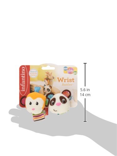 Infantino Baby Wrist Rattles Monkey and Panda-Themed 1-Pie-图2