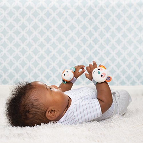 Infantino Baby Wrist Rattles Monkey and Panda-Themed 1-Pie-图1