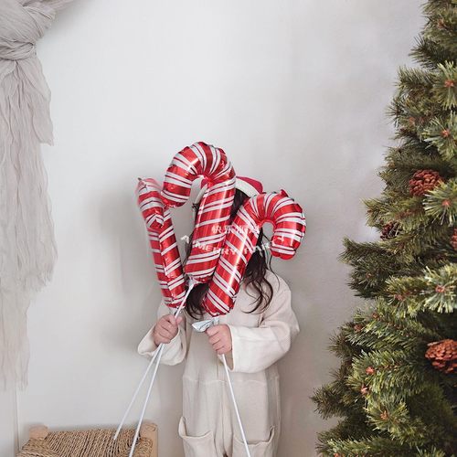 Christmas balloon /〈mini〉 candy cane迷你糖果拐杖铝箔气球 - 图1