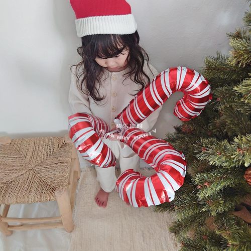 Christmas balloon /〈mini〉 candy cane迷你糖果拐杖铝箔气球 - 图2