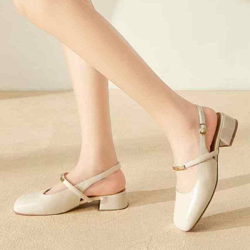 巨日2025夏款2615165包头凉鞋外穿配裙子粗跟仙女风百搭时装凉鞋,淘宝优惠券,粉丝福利购,淘宝优惠卷