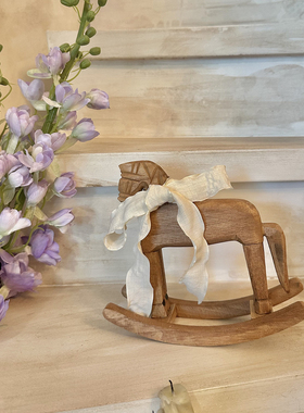 【木马逐风】摇摇木马摆件复古木制桌面装饰店铺玄关客厅家居好物