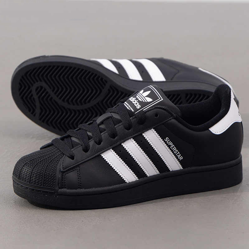 adidas阿迪达斯贝壳头三叶草男鞋女鞋2025新款正品黑色板鞋JI0079 - 图2