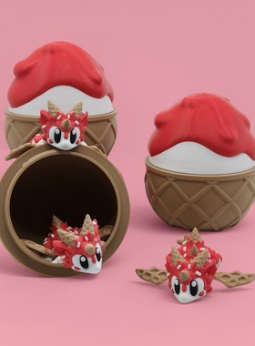 3D打印华夫冰激凌小飞龙+龙蛋