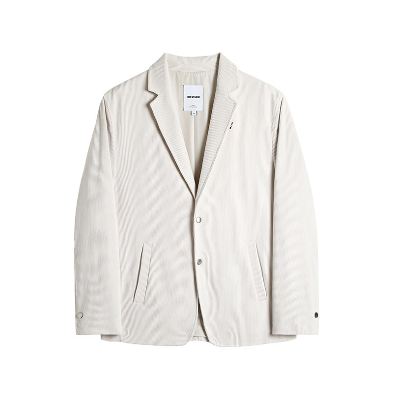 HIM汉崇 舒适灯芯绒休闲西服立体条绒纹理高级感西装 2025秋季,淘宝优惠券,粉丝福利购,淘宝优惠卷