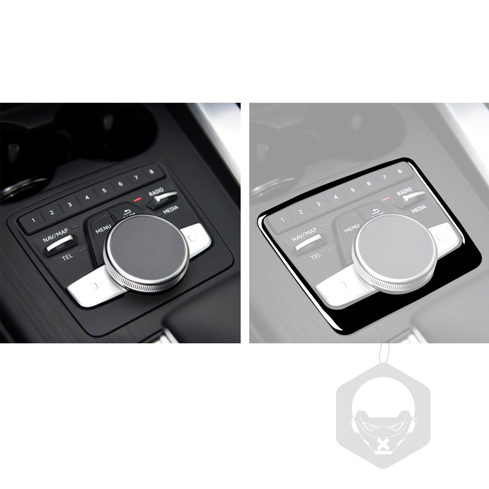 适用17-19奥迪新A4La4b9迷你显示板钢琴黑亮黑汽车内饰改装装饰,淘宝优惠券,粉丝福利购,淘宝优惠卷