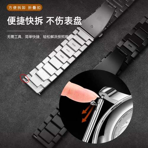 适用一加watch2手表带简约商务OnePlus金属不锈钢休闲防水汗腕带 - 图2