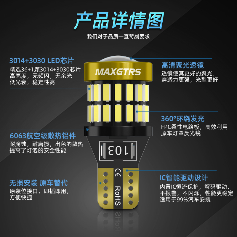 升级款24V示宽灯卡车拖车T10插泡外顶灯LED货车改装通用超亮行车 - 图2