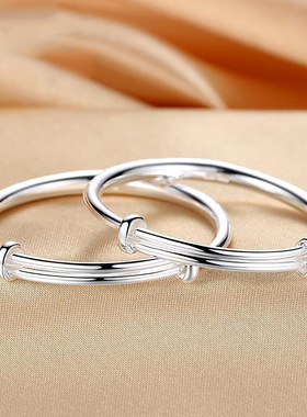 镀银满天星儿童手镯男女小孩宝宝满月周岁婴儿送礼物传统饰品