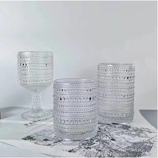 复古彩色玻璃红酒杯浮雕水晶珠点果汁杯水杯家居餐桌装饰法式婚礼,淘宝优惠券,粉丝福利购,淘宝优惠卷