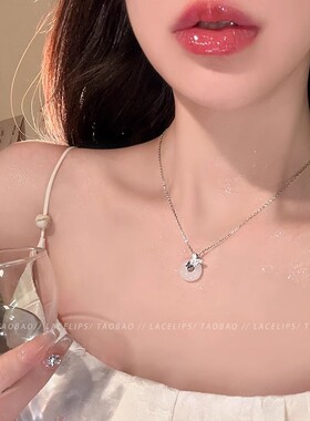 流萤舞蝶~新中式平安扣吊坠项链轻奢高级感24新款锁骨链配饰夏