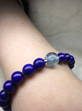 【欣赏】青金石真多麻白月光海蓝宝能量水晶五行