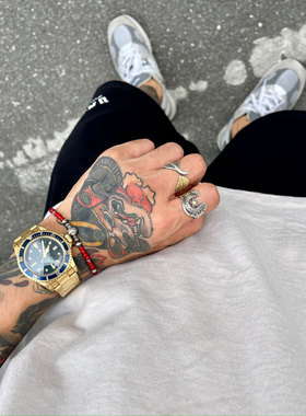 石榴红琉璃珠多形态银珠复古手链