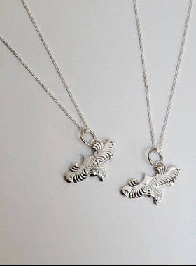 Jinny’s 形态飘逸 日本手工打造雄鹰展翅复古925银吊坠